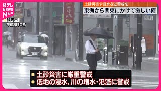 【激しい雨】東海～関東を中心に  土砂災害や浸水など警戒を