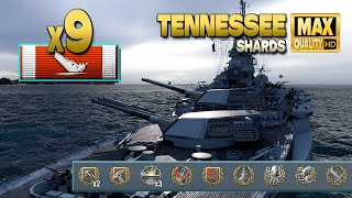 Battleship Tennessee: 9 ships destroyed on map Shards - World of Warships