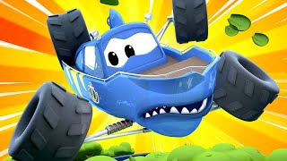 モンスタータウン マーティ、崖から落ちる！？  🚚 カーシティー - 子供向けトラックアニメ Super Truck Animation for Kids