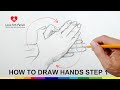 how to draw hands - washing hands drawing - Step 1