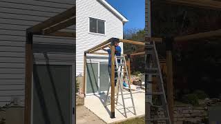 You can create a cozy outdoor living space with a DIY pergola! @nicholewellar