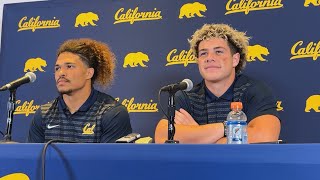 ILBs Teddye Buchanan and Cade Uluave talk after Cal's season opener vs. UC Davis (8.31.24)