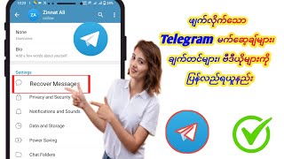 ဖျက်လိုက်သော Telegram မက်ဆေ့ချ်များ၊ ချတ်များ၊ ရုပ်ပုံများနှင့် ဗီဒီယိုများကို ပြန်လည်ရယူနည်း