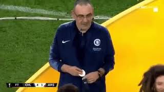 Maurizio Sarri reaction after winning UEFA Europa League