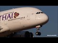 ✈✈超大型旅客機の着陸 บริษัท การบินไทย thai airways airbus a380 hs tue landing narita rwy16r 成田空港