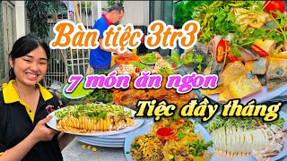 Món ngon đãi tiệc đầy tháng 40 khách  Khai vị 3 món cùng 4 món chính hấp dẫn Cua Sữa chiên giòn.....