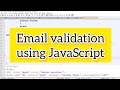 Learn about Email Validation using JavaScript