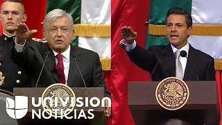 Video: Comparamos lado a lado las tomas de posesión de AMLO y Peña Nieto