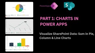 Charts in Power Apps Explained - Pie, Column, Line Chart Using SharePoint | Sum of Columns Amount