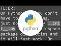 How do I create a namespace package in Python?