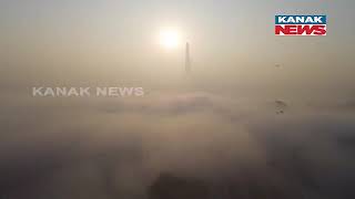 Morning Sun Highlights The Clouds Blanketing Signature Bridge On The Yamuna River In Delhi