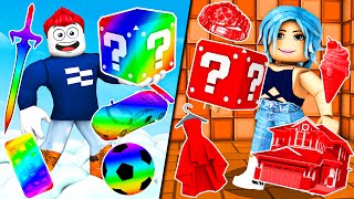 REGENBOGEN LUCKY BLOCK vs. ROT LUCKY BLOCK in Roblox