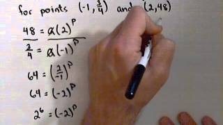 Finding a Power Function Through 2 Points