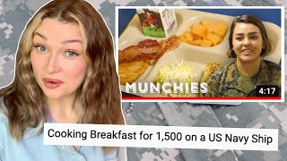 New Zealand Girl Reacts to "Cooking Breakfast for 1500 on a US Navy Ship"