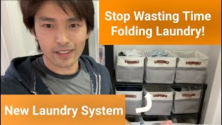 Stop Wasting Time Folding Laundry! Life hack [New Laundry System]