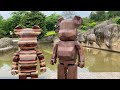 bearbrick 400% 28cm rhombus horizon 6 kinds of wood splicing and rhombus walnut be@rbrick shorts