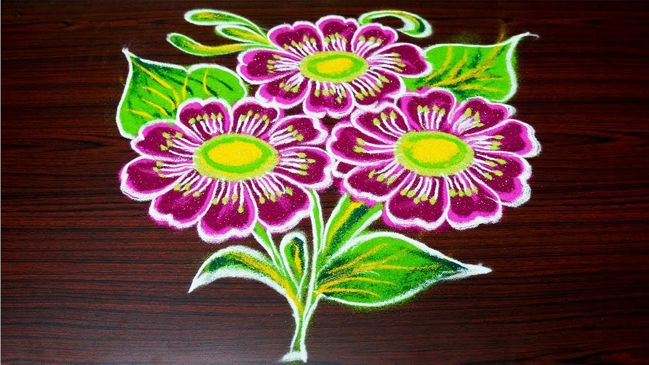 Flower Rangoli Muggulu Designs At Andy Summer Blog