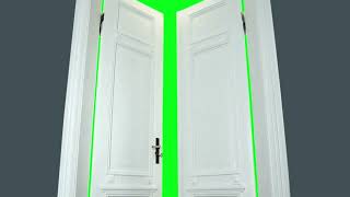 White Door Opening Copyright Free Green Screen/Chroma Key
