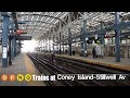 NYC Subway: R160 (F) (N) (Q) Trains at Coney Island-Stillwell Avenue Station