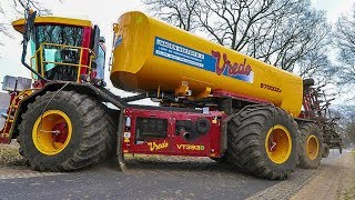 Biggest slurrtanker tractor from Vredo | slurry injection in the netherlands