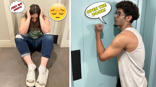 Crying Behind The Bathroom Door To Get My Best Friends Reaction! (MUST WATCH)