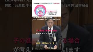 【共同親権では髪を自由に染められない】本村伸子 vs 竹内努民事局長 2024年4月23日 衆議院 法務委員会 #shorts