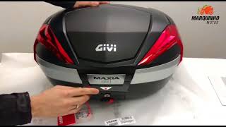 Baú Givi Monokey V56N de Alumínio com Lente Vermelha 56 Litros