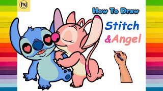 How to Draw Stitch and Angel step by step | Lilo and Stitch | No.9 ARTS