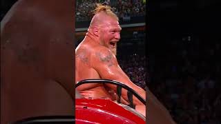 Brock Lesnar lifted the ring with a tractor and sent Roman Reigns FLYING! #Short