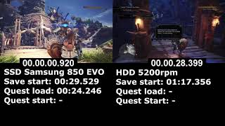 MHW SSD vs HDD load test