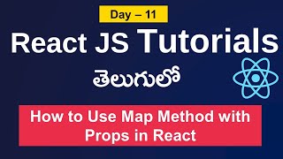 Map method in react JS|React js tutorials in Telugu| Props in react JS in telugu |React js #reactjs