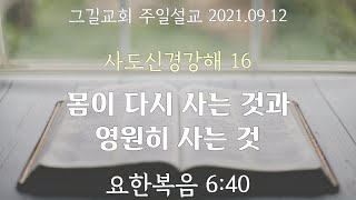 몸이 다시 사는 것과 영원히 사는 것 (사도신경강해 16) | 2021.09.12