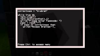 Computer Craft: Basic Password Lock Tutorial (Minecraft)