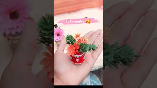 diy  mini flower pot 😍😱 #youtube #youtubeshorts #diy #craft #craftideas @crafterpriyaa