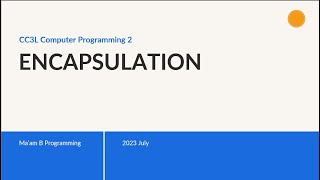 JAVA OOP - Encapsulation (TAGALOG)