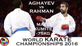 FINAL. Male Kumite -75kg. AGHAYEV (AZE) vs RAHMAN (EGY). 2016 World Karate Championships