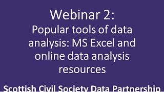 Think Data Webinar 2: Popular tools of data analysis