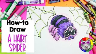 How-To Draw a Hairy Spider, Spooky Spider for Kids!