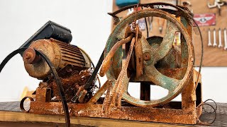 Restoration And Repair Of Construction Electric Wire Winch// Restore A Broken Electric Lifting Hoist