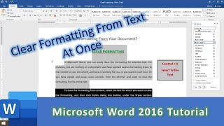 How To Clear Formatting From Entire Text in Documents in Microsoft Word 2016 Tutorial