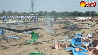 Fire Incident at Kapu Meeting In Mancherial