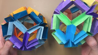 【Action origami】ボール、棒、正方形、長方形、6角形などなど、形がドンドン変わる折り紙のオモチャ（のりなし、音声解説付き）