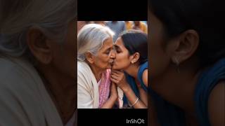 💋🔥 Mature woman kissing old woman 💋🔥 at market  lesbian kissing lips with shy