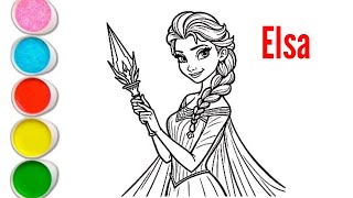 Frozen Elsa 🥰😍 Drawing And Painting From Disney For Kids And 🌈🥰 || Cute Elsa Drawing And Painting|