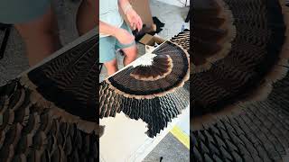 FIRST EVER TURKEY FEATHER ART TABLE🦃🦃 #FeatherArt #TurkeyHunting #Turkeys #TurkeyTable