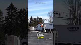 Trucker Ignores Railway Crossing Warning Signals And Gets Stuck #trucks #railway #crash