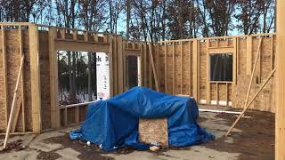 45 Degree wall framing with 2x6 and framing progress