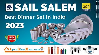 Best Steel Dinner Set Design, Wholesale Market Price and Review 2023 |  SAIL SALEM Utensils in India