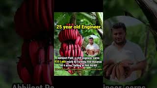 Abhijeet Patil, a civil engineer, earns ₹35 Lakh yearly by Farming Red Bananas Selling at ₹60-90/KG