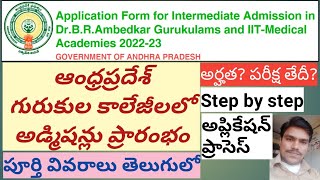 AP GURUKULAM INTER ADMISIIONS PROCESS IN TELUGU BY BHANU BOOKSTALL AND INTERNET CENTER